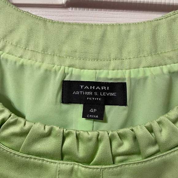 Tahari Green Sleeveless Shift Dress Size P4 - Picture 2 of 4